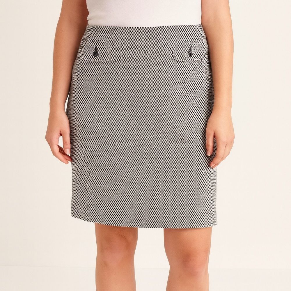Ann Taylor Skirt Black White Small 4